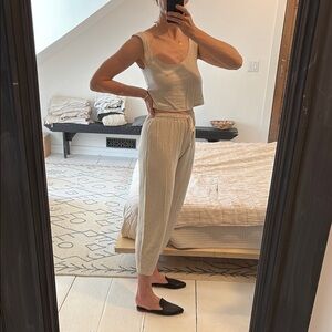 Women's Cream Jumpsuit- beautiful flax